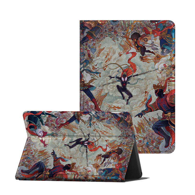 Disney Disney IPAD case imitation leather soft case Marvel Spider-Man Miles suitable for iPad Pro 2024 model 2022 model 12.9 inch 11 inch 10th generation 10.2 inch Apple air5/4/10.9 inch tablet protective case