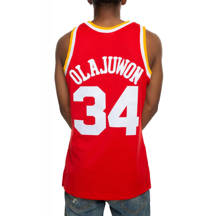 Mitchell Ness Basketball Jerseys Men’s Red Moderate Straight Fit