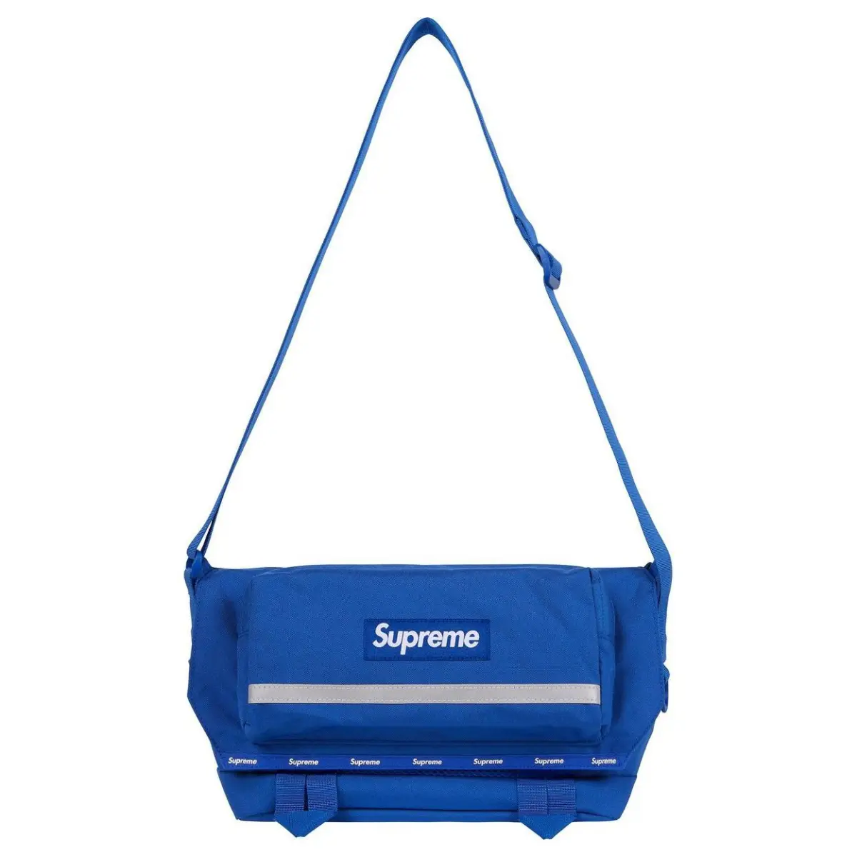Supreme Nylon Messenger Bag, Crossbody Bag, Shoulder Bag Regular Unisex Blue/Black