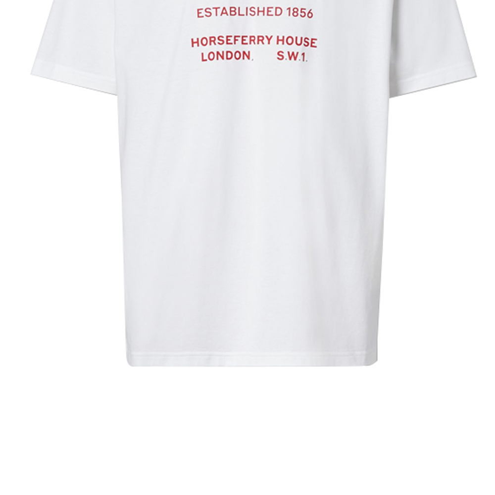 Футболка Burberry с принтом (белая) — фото 6