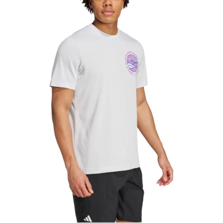 Adidas RACKET SPORT REBELS GRAPHIC T SHIRT Tennis Top Men’s Dash Gray