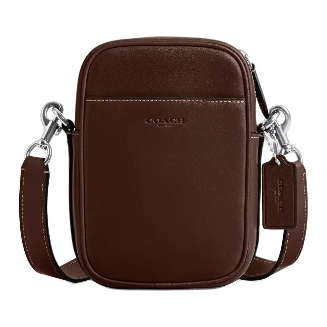 COACH Hitch Natural Grain Leather Crossbody Bag, Shoulder Bag Small Men's Maple