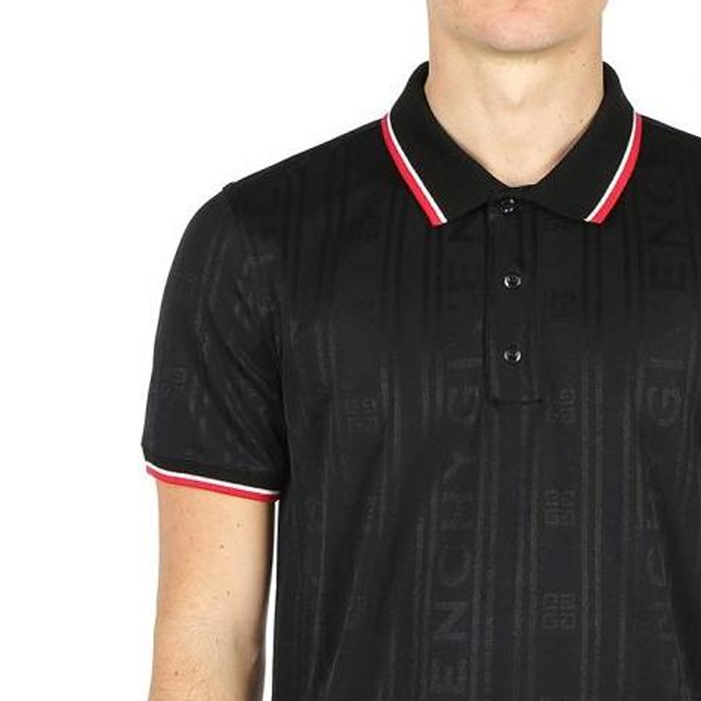 Мужская футболка-поло Givenchy Polo (черная) — фото 3