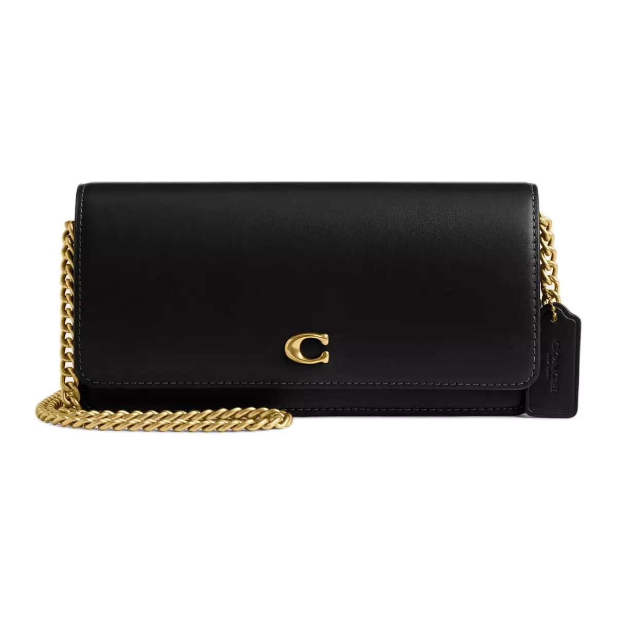 COACH Essential Calfskin Crossbody Bags Small Women's Black
