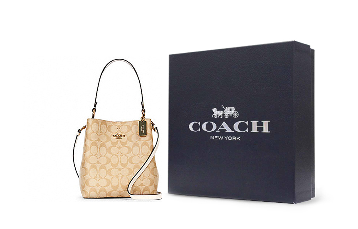 Женская сумка COACH Town 21 (бежевая) — фото 8