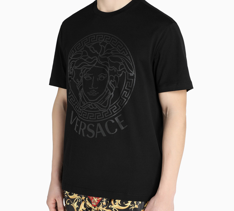 Мужская футболка Versace Medusa (черная) — фото 4