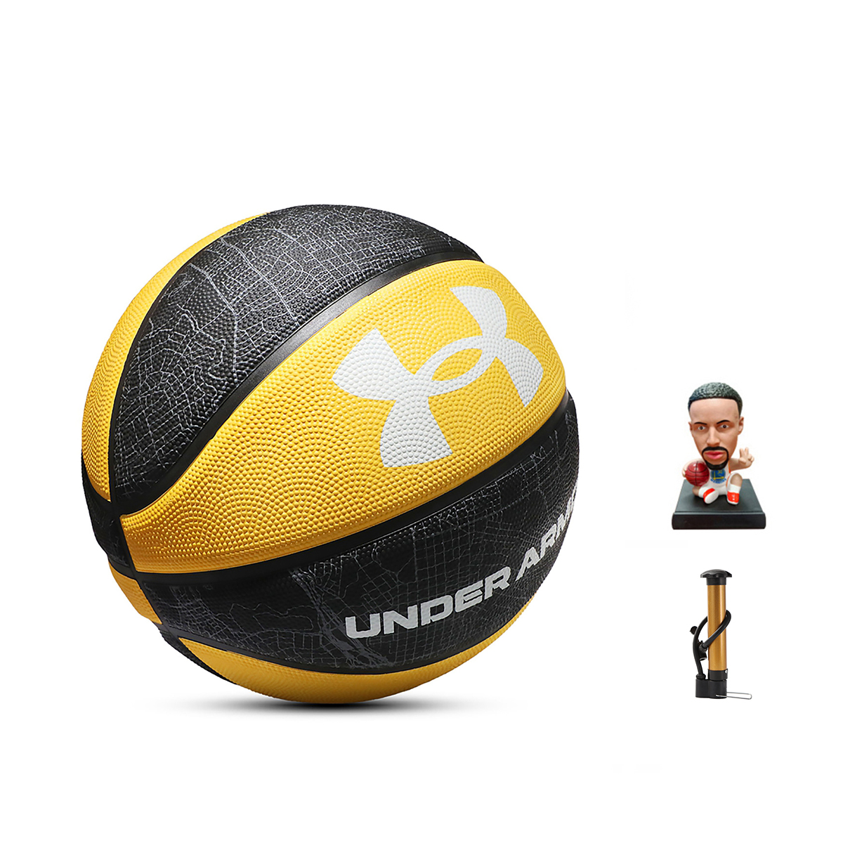 Under Armour Rubber Basketball Yellow Black Size 7 Training Unisex