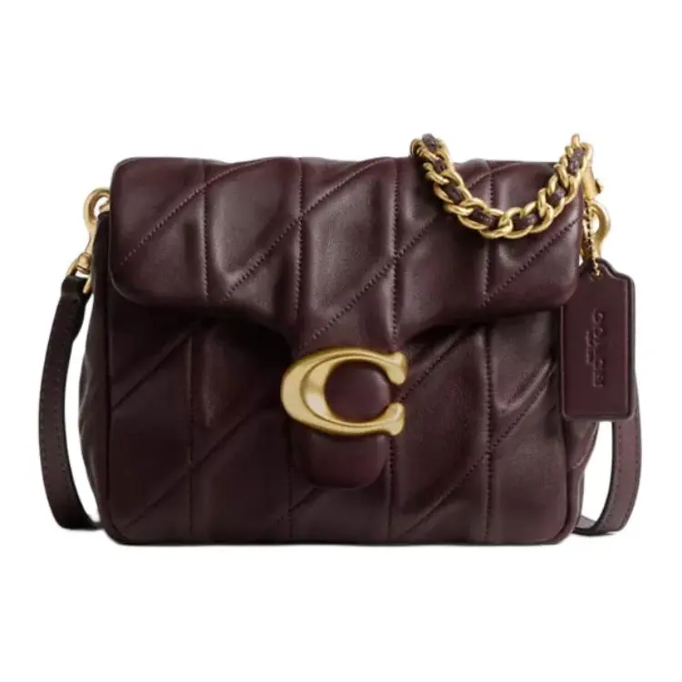 COACH Tabby Nappa Leather Crossbody Bag, Shoulder Bag Small Women's Burgundy