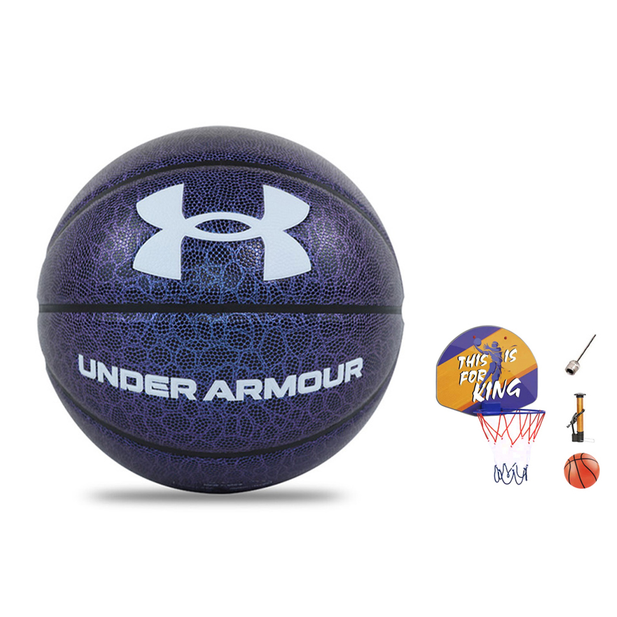 Under Armour Pu Basketball Silver Purple Size 7 Glow In The Dark Unisex