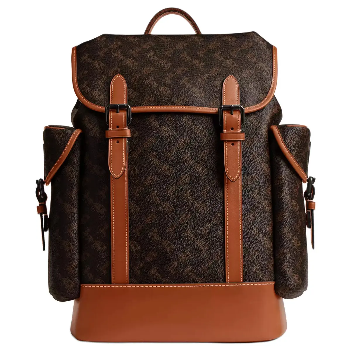 COACH Hitch Coated Canvas With Refined Calfskin Backpack Large Men's Truffle Brown