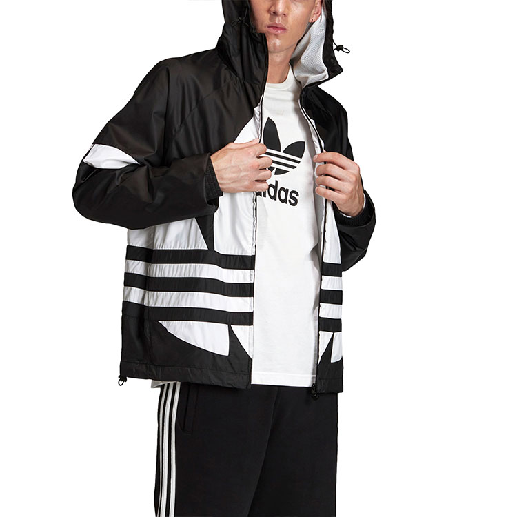 Мужская куртка adidas originals Trefoil Bg Trefoil Tt (черно-белая) — фото 4