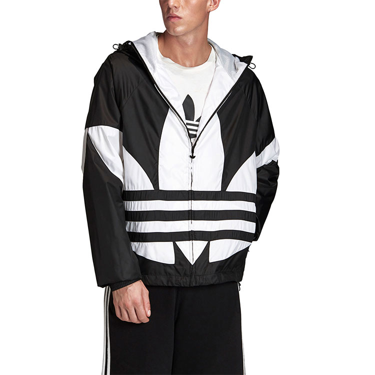 Мужская куртка adidas originals Trefoil Bg Trefoil Tt (черно-белая) — фото 3