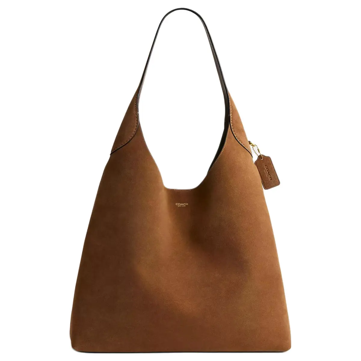 COACH Brooklyn Suede Hobo Bag, Handbag, Shoulder Bag Large Women's Cedar