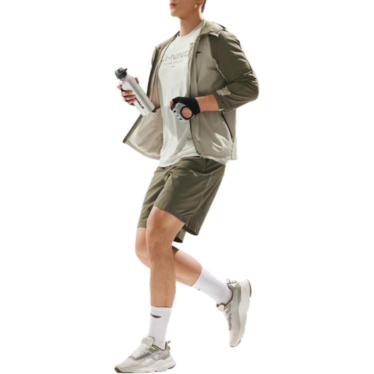 Li Ning Fitness Series Sports Shorts Men’s Army Canvas Green