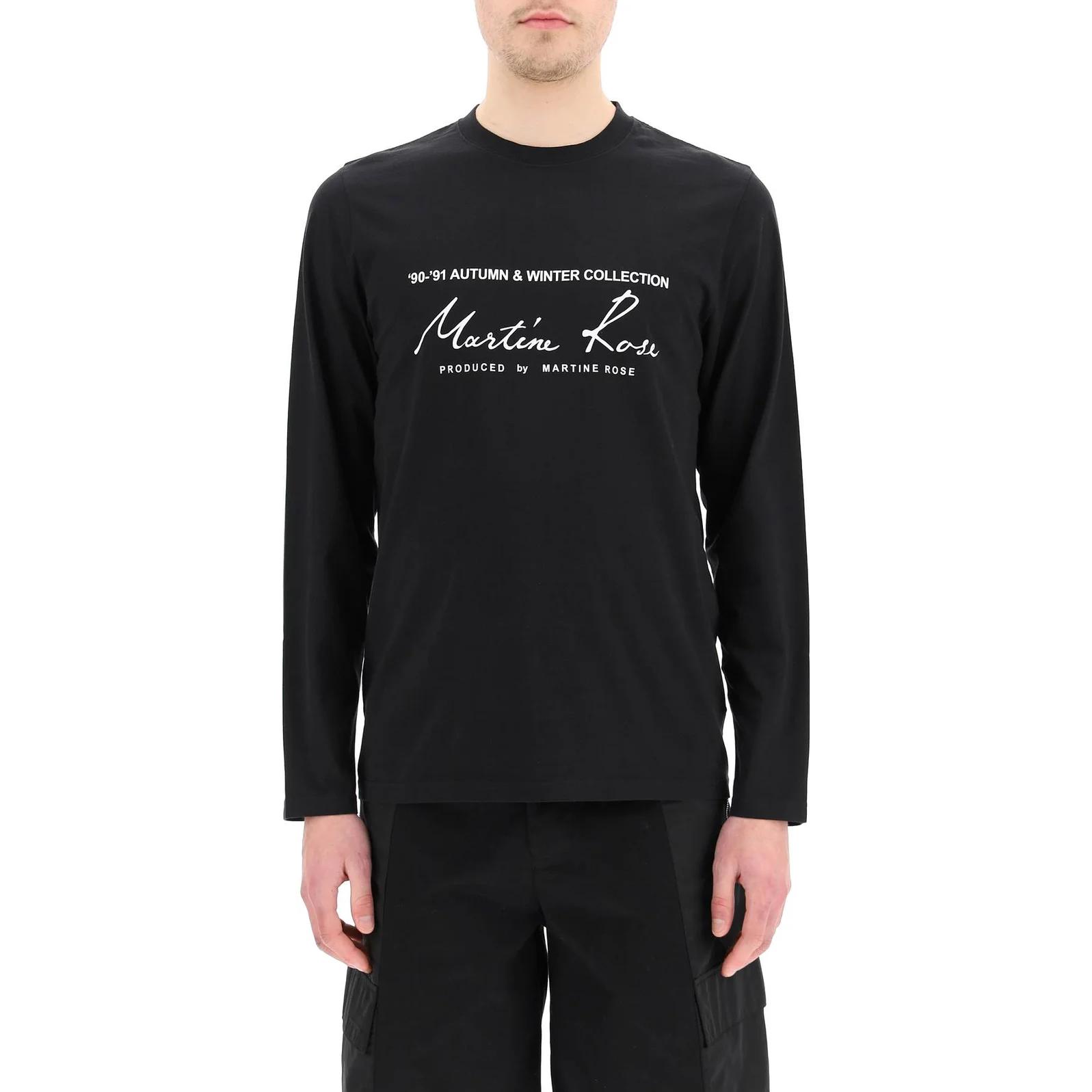 Футболка Martine Rose Logo LS T-Shirt (черная) — фото 2