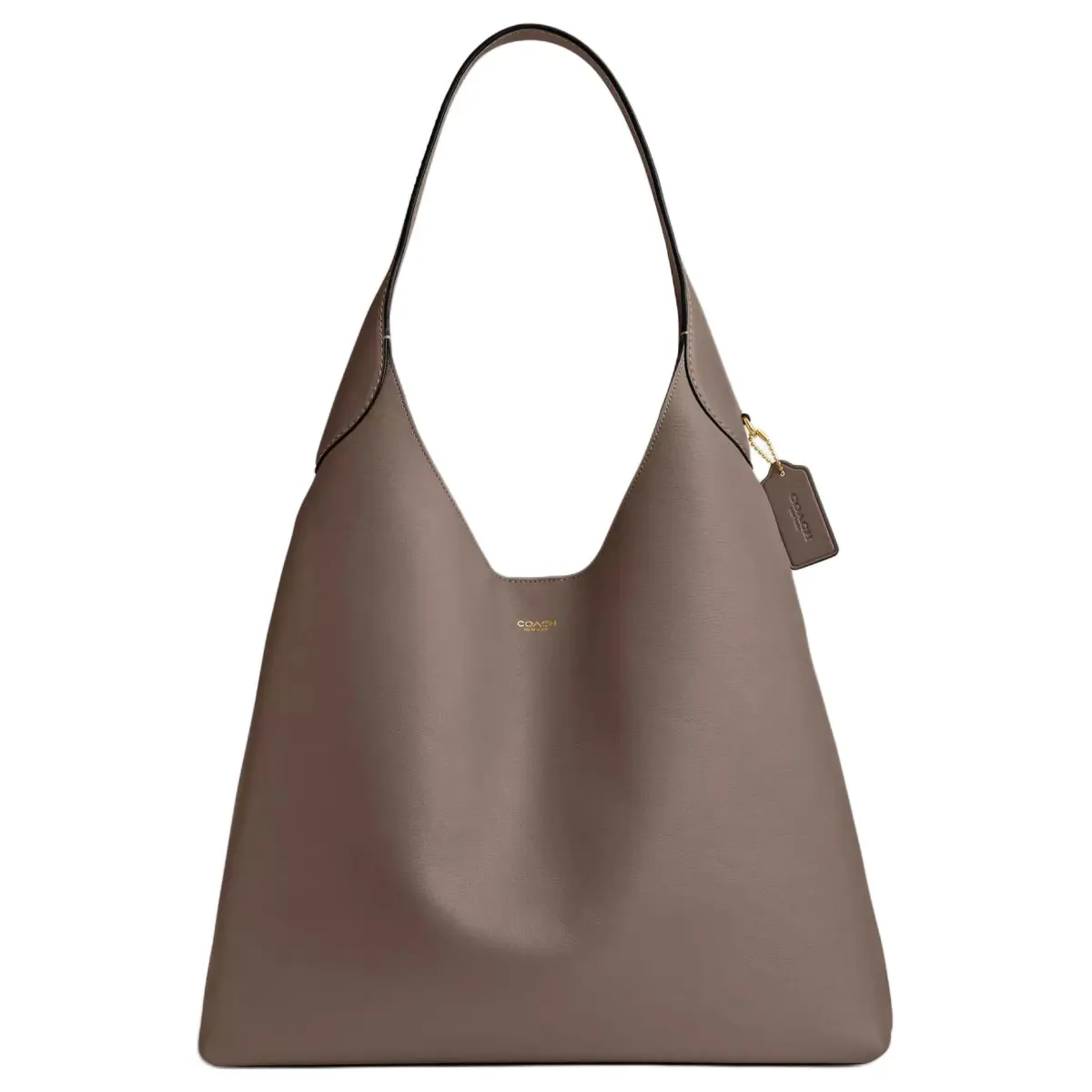 COACH Natural Grain Leather Hobo Bag, Handbag, Shoulder Bag Large Women's Dark Color Gemstone