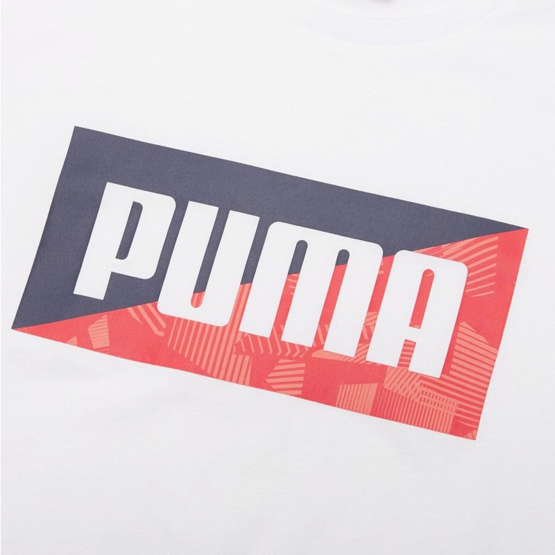 Мужская футболка PUMA Flock Graphic Logo (белая) — фото 6