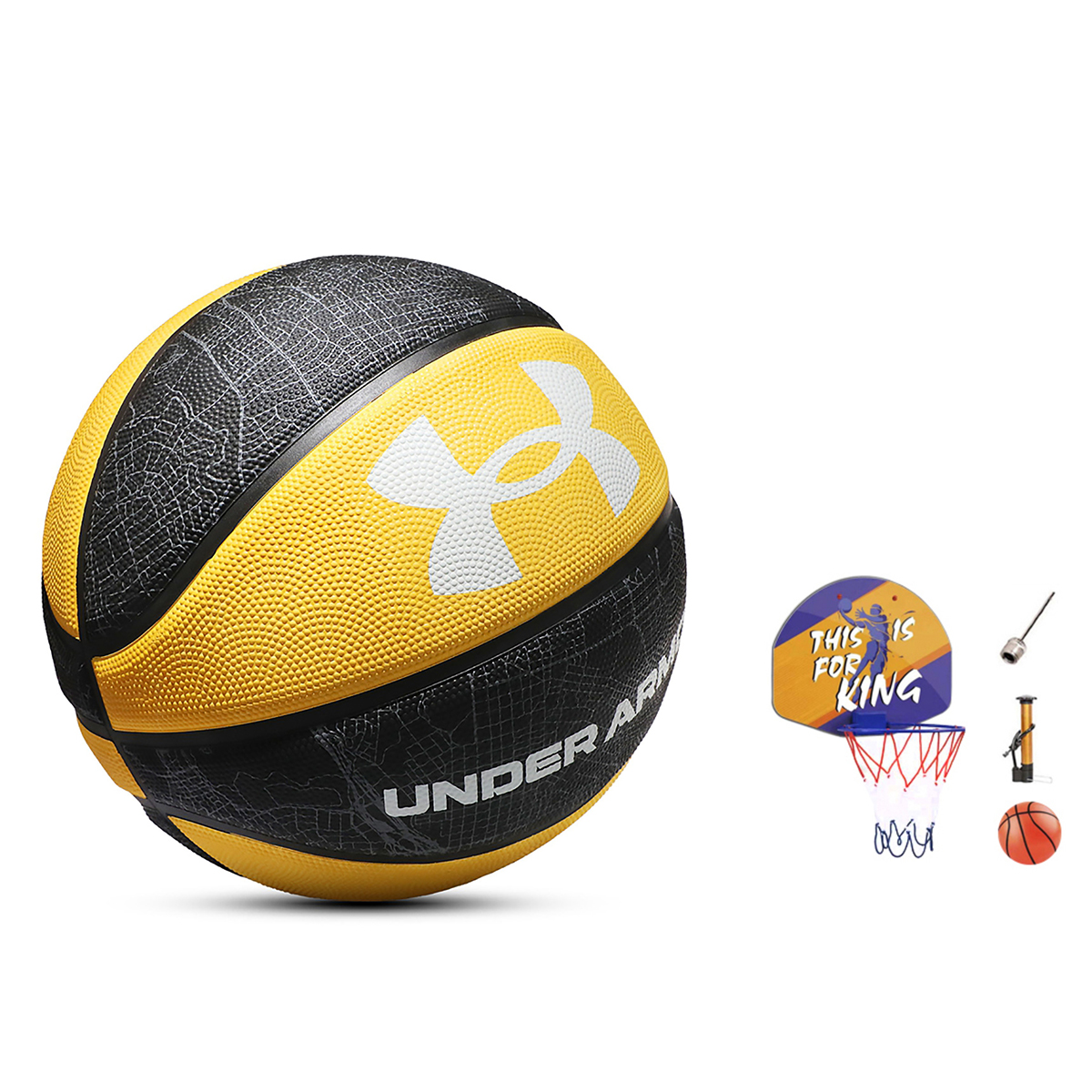 Under Armour Rubber Basketball Yellow Black Size 7 Training Unisex