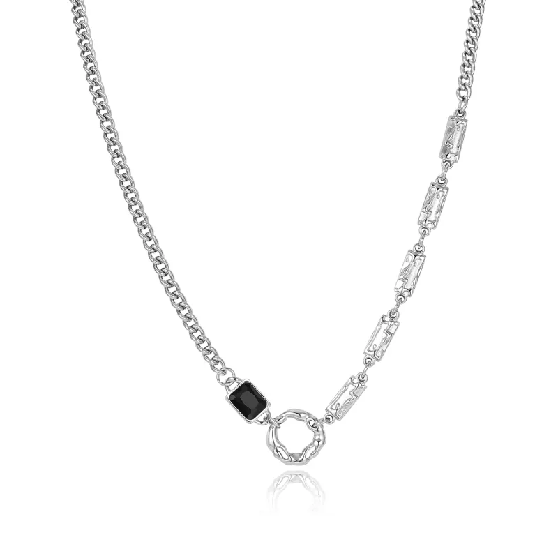 DH7 Stainless Steel Colored Glaze Necklaces Unisex Heartbeat Love Confession
