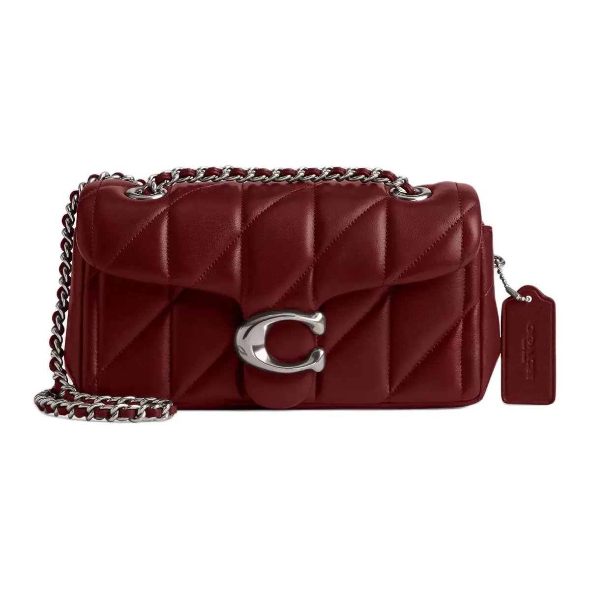 COACH Tabby Nappa Leather Crossbody Bag, Shoulder Bag Small Women's Ruby Red
