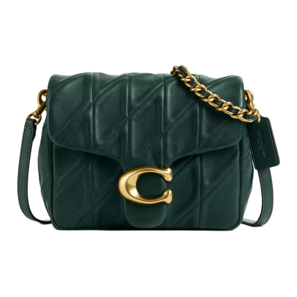 COACH Tabby Nappa Leather Crossbody Bag, Shoulder Bag Small Women's Forest Green