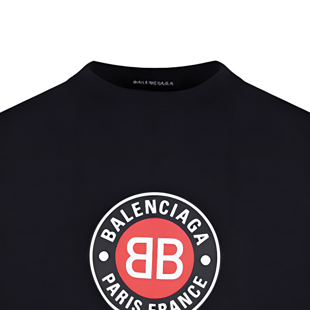 Мужская футболка Balenciaga BB Logo (черная) — фото 6
