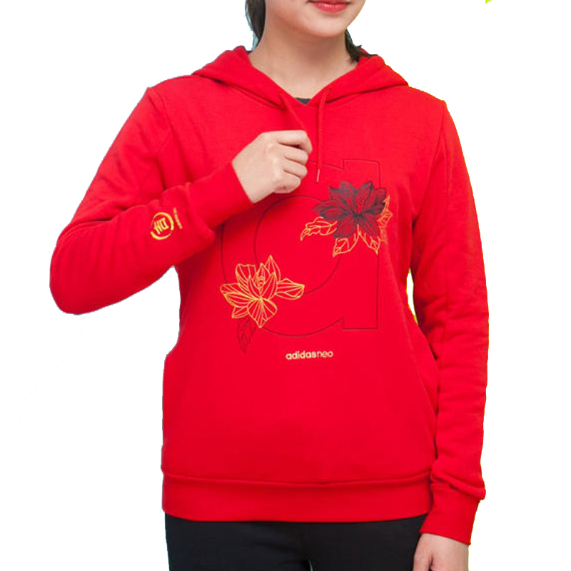 Женское худи adidas neo W Sweat Hd (красное) — фото 3
