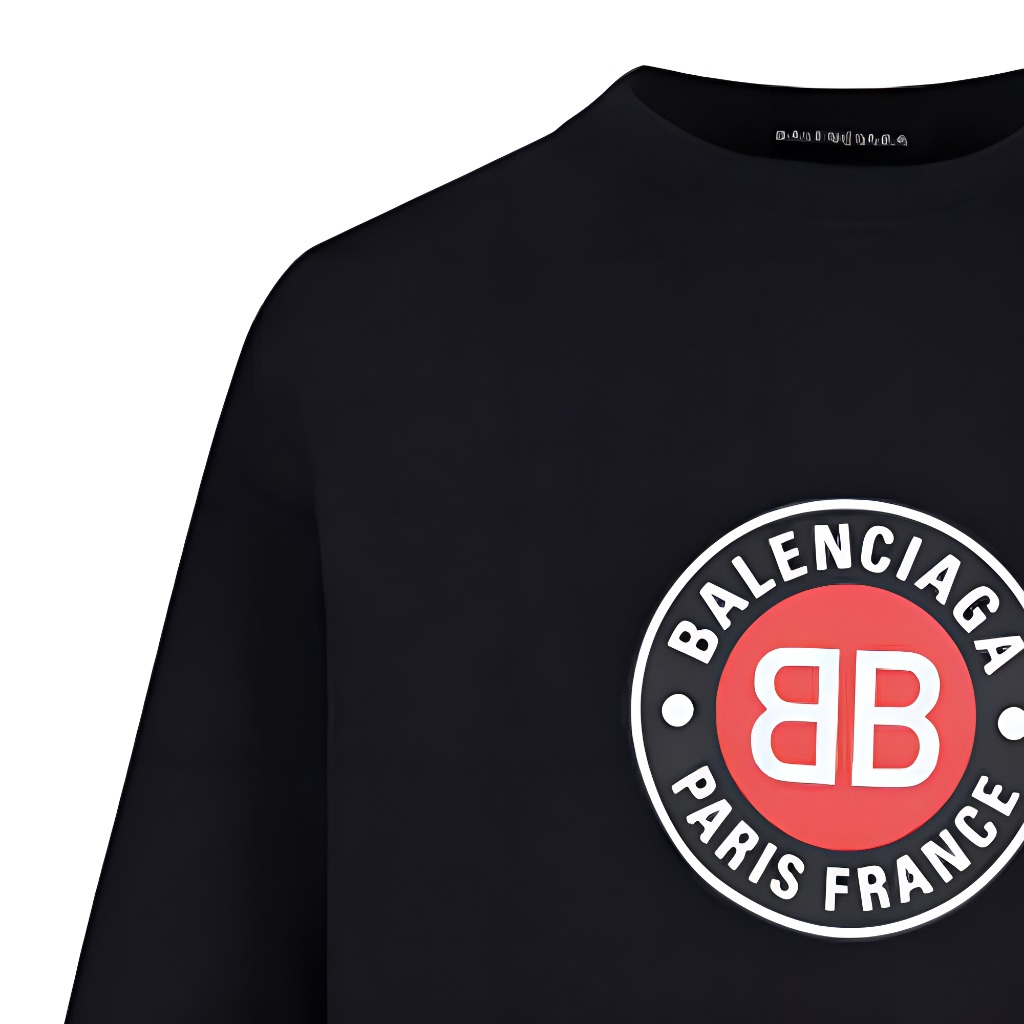 Мужская футболка Balenciaga BB Logo (черная) — фото 7