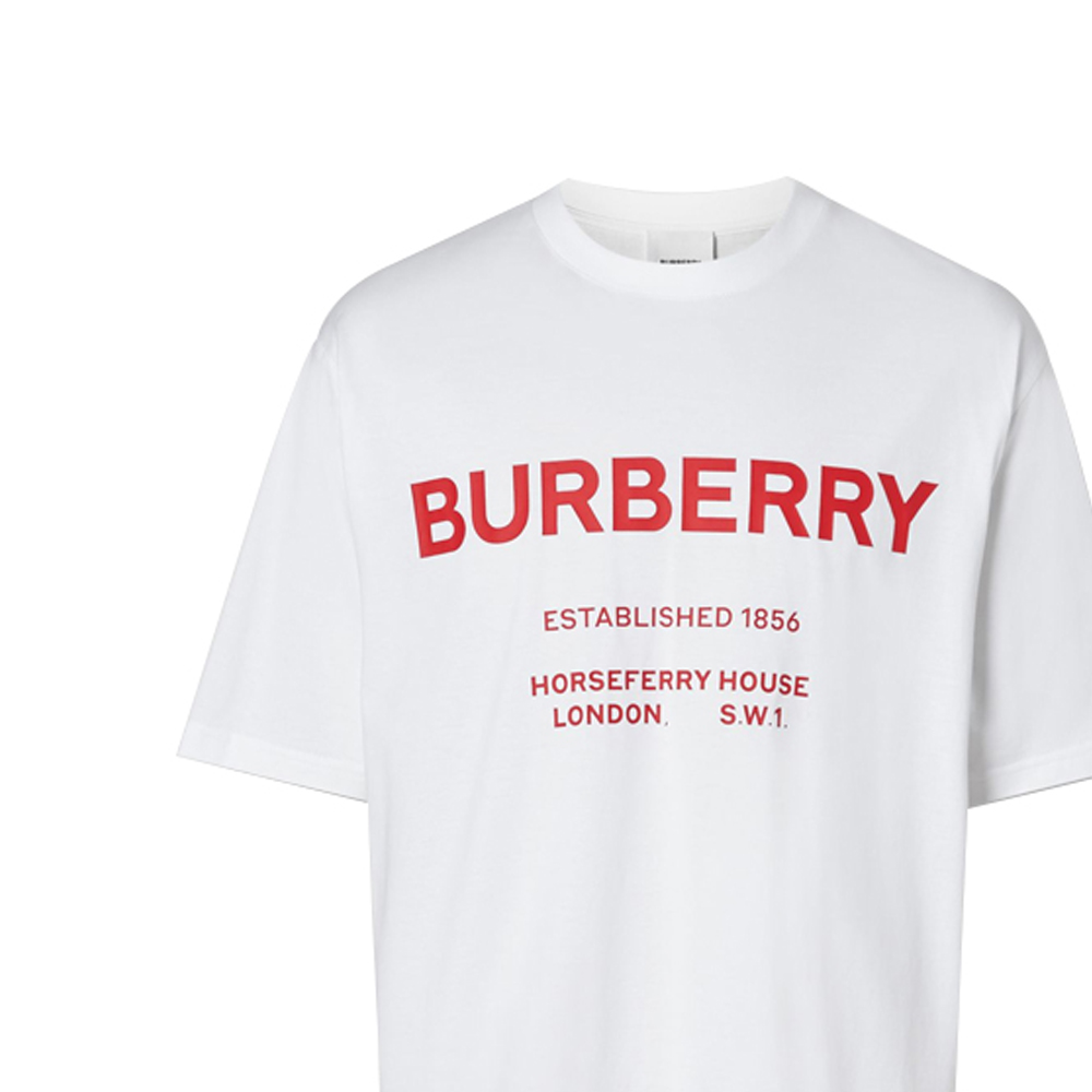 Футболка Burberry с принтом (белая) — фото 5