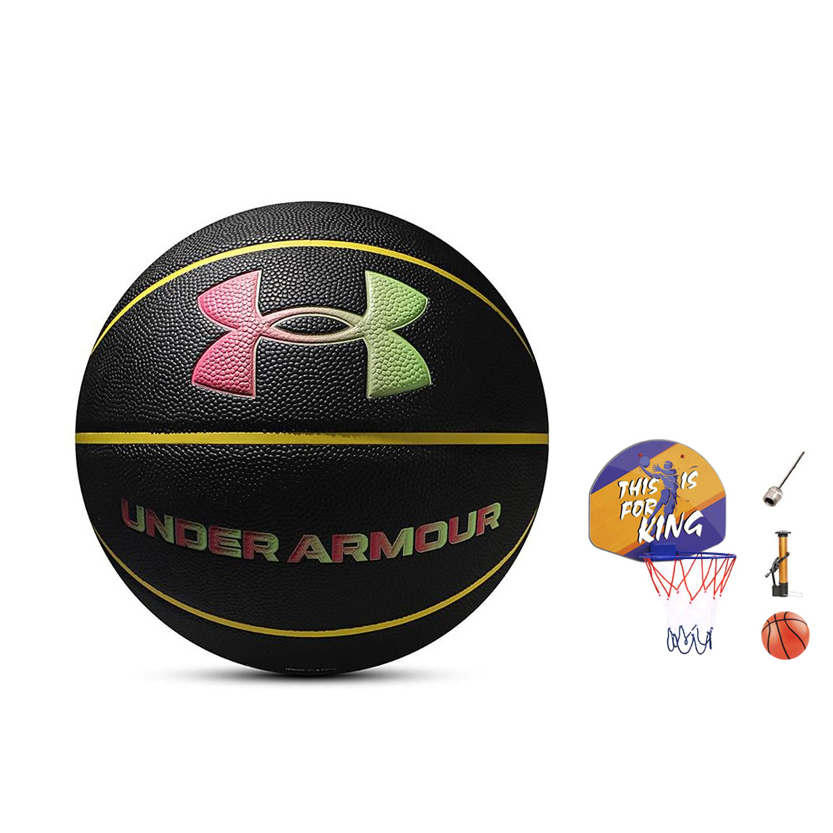Under Armour GOLD Pu Basketball Slip Resistant Pink Green Size 7 Training Unisex