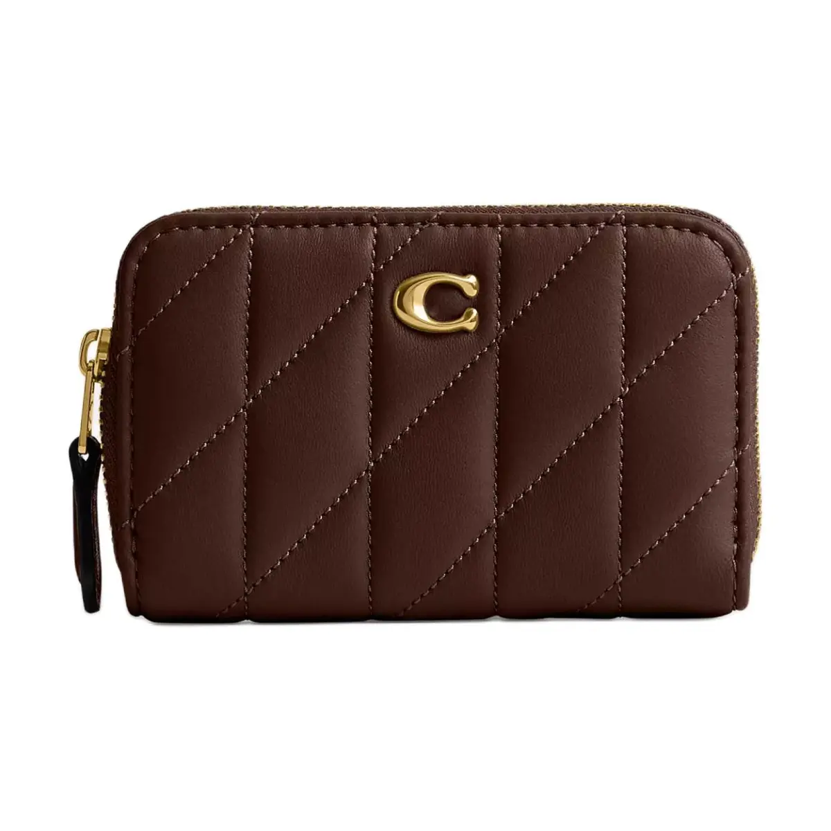 COACH Zip Around Nappa Leather Wallet Small Women's Maple