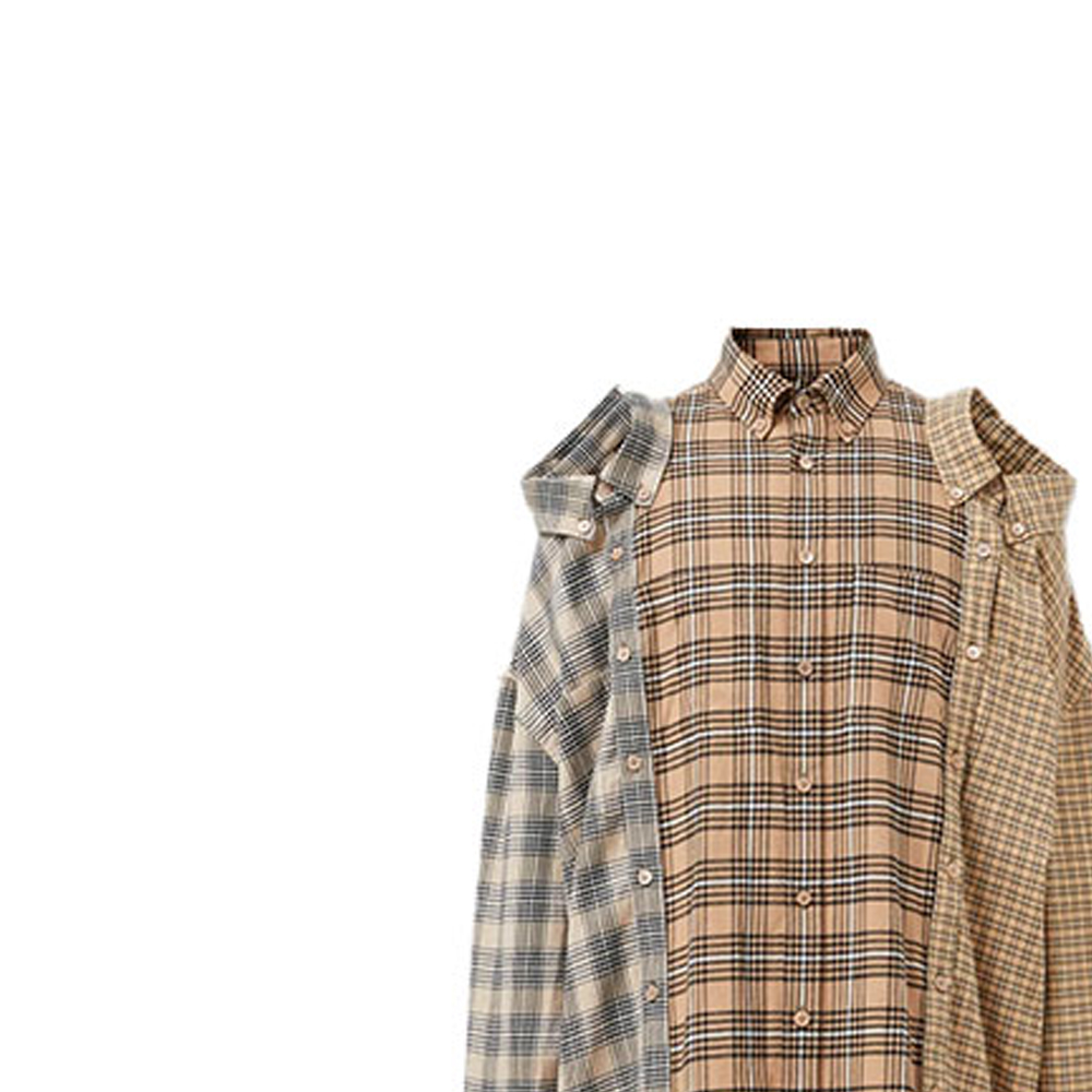 Мужская рубашка Burberry (салатовая/бежевая) — фото 5