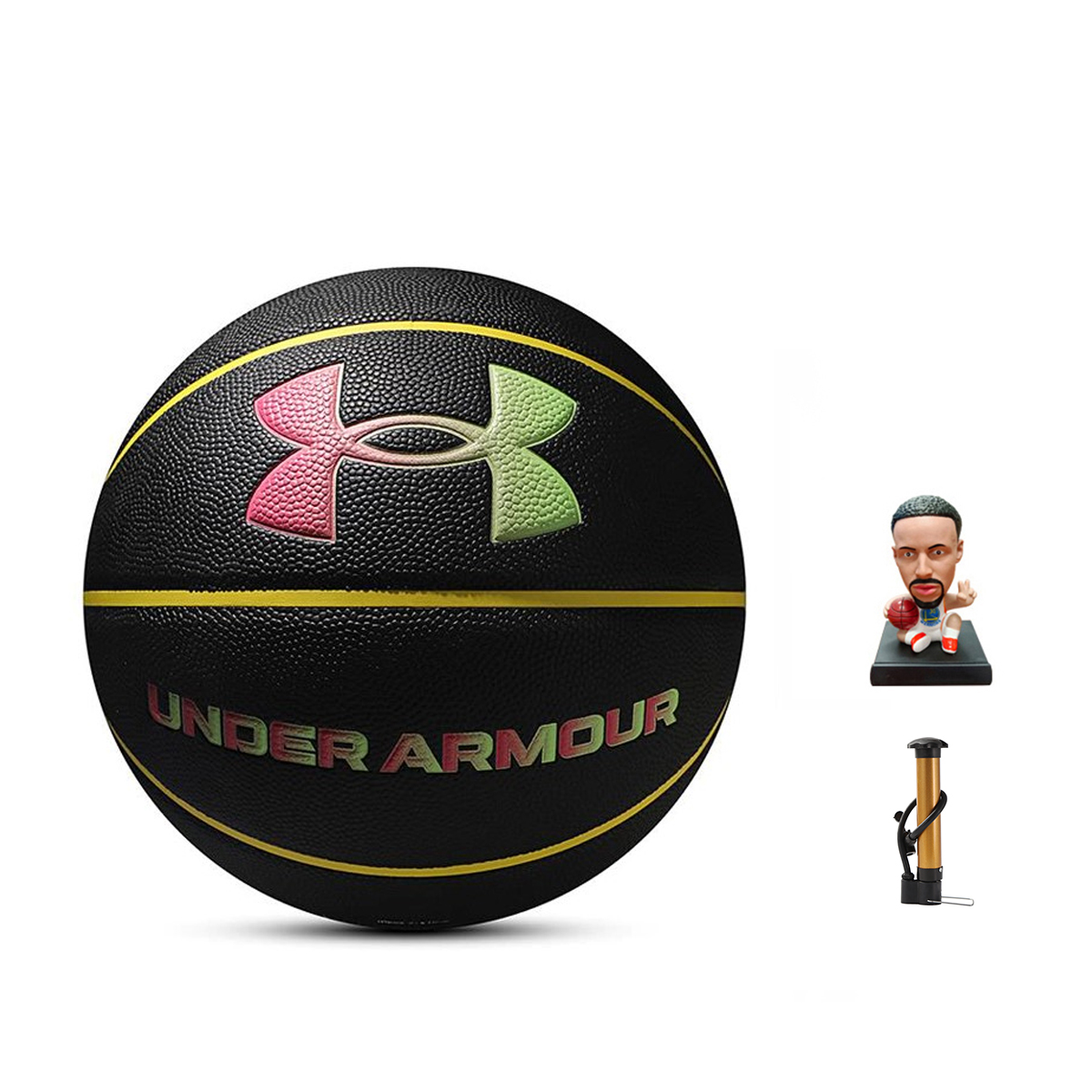 Under Armour GOLD Pu Basketball Slip Resistant Pink Green Size 7 Training Unisex