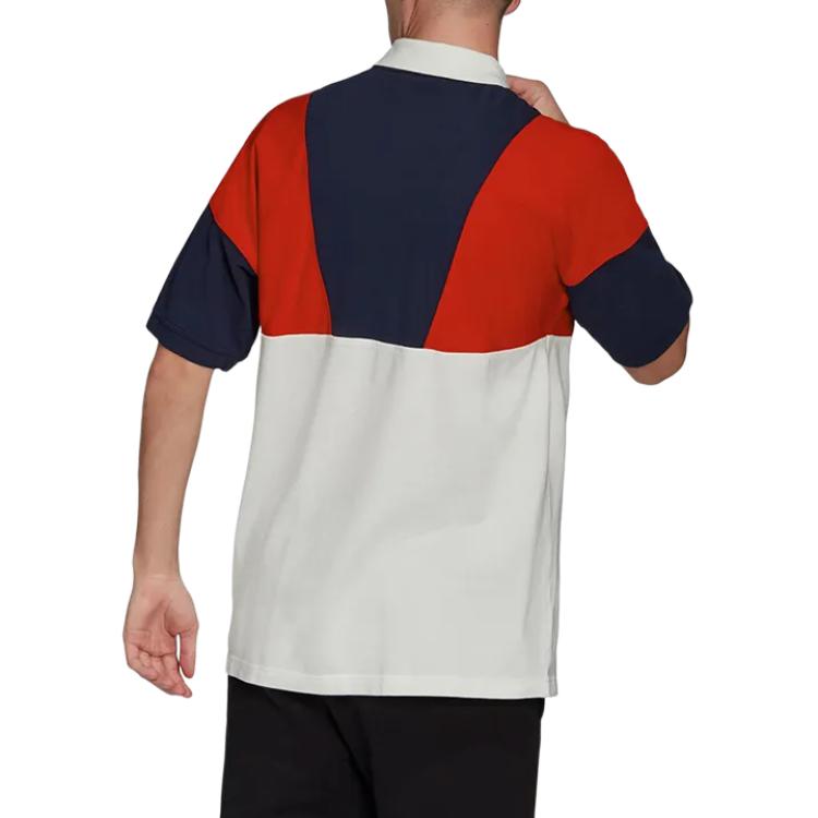 Мужская футболка adidas originals Polo Shirt (трехцветная) — фото 5