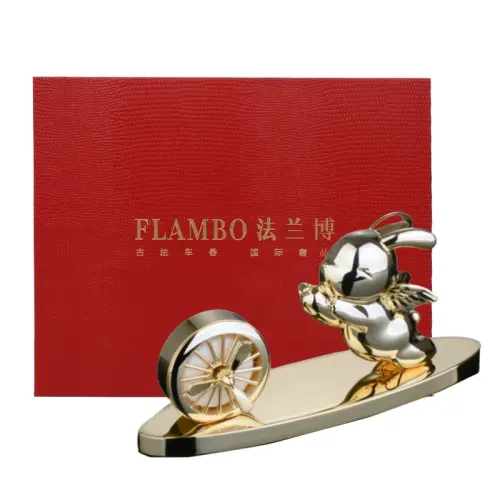 Perfumed rabbit for auto solar-powered, accessory, perfume, universal aromatherapy, metal gift box, high-quality style