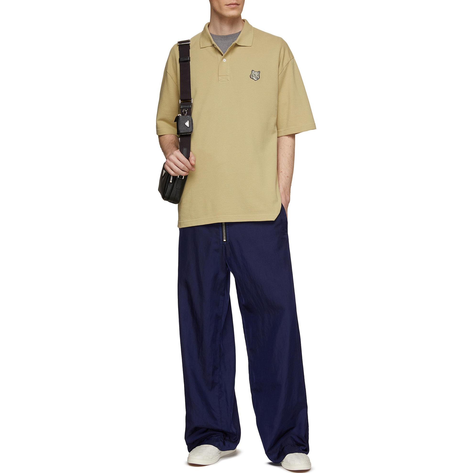Мужское поло Maison Kitsune SS24 PoloPolo (шалфейно-зеленый) — фото 3