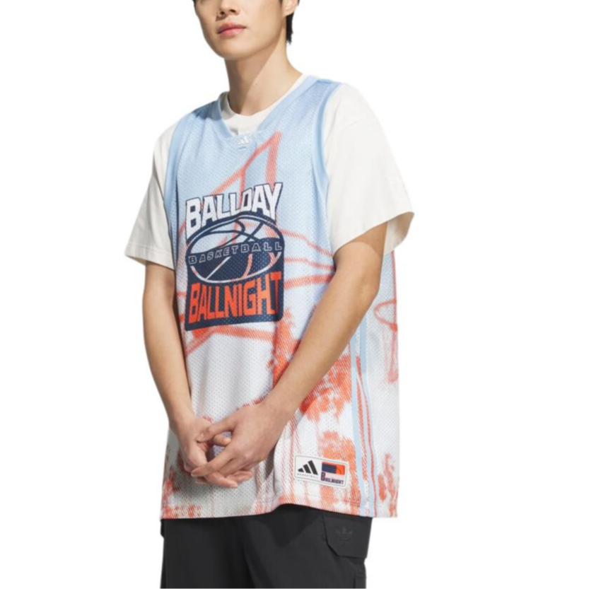Adidas SS24 Basketball Jersey Men’s Pink Blue