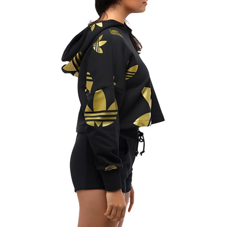 Женское худи adidas originals Lrg Logo C-Hood (черное) — фото 5
