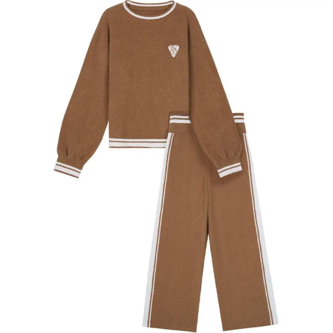 Victoria's Secret THE MIX Pajama Set Vintage Fashion, Delicate And Gentle Women's Caramel Brown