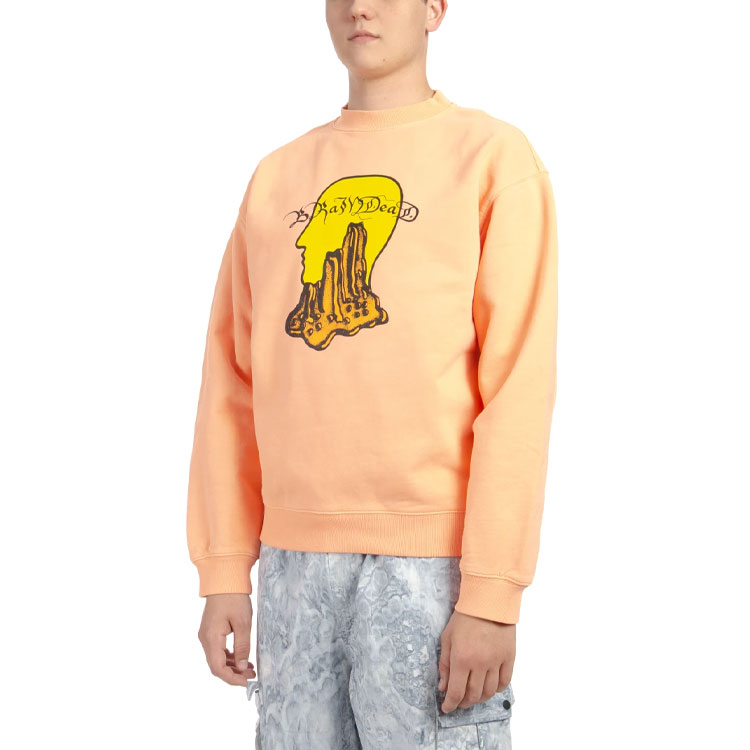 Мужское худи Brain Dead FW21 Mount Slime Crewneck (оранжевое) — фото 5