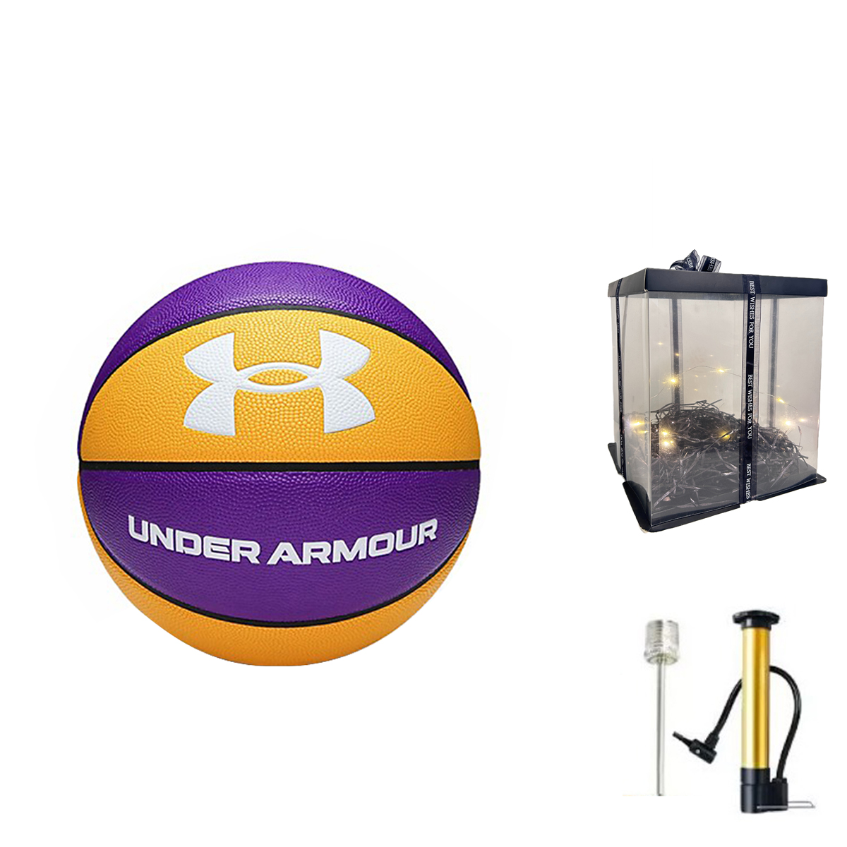 Under Armour Pu Basketball Yellow Purple Size 7 Training Unisex