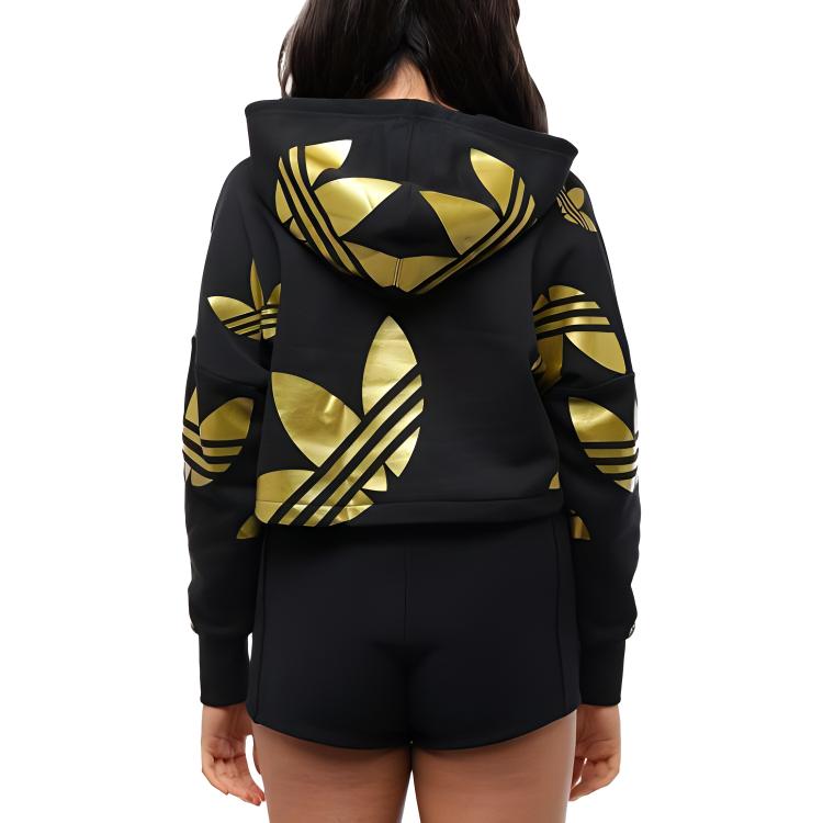 Женское худи adidas originals Lrg Logo C-Hood (черное) — фото 3