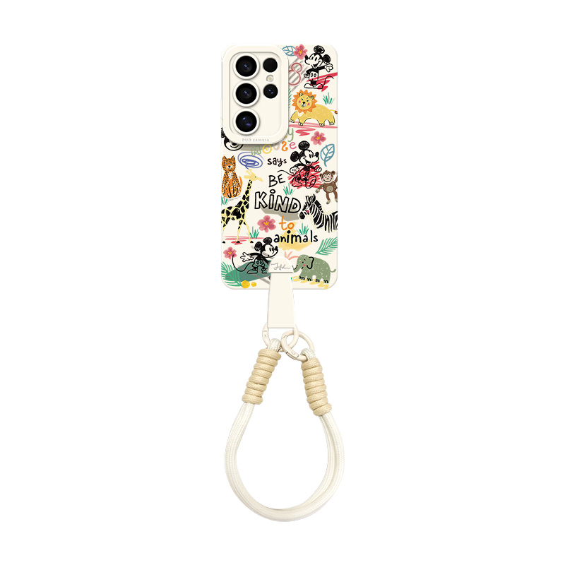 Disney Disney, samsung, silicone high quality handheld bracelet, strap, shoulder bag, compatible cartoon phone case, S24, S23, S24, material, S24 Ultra