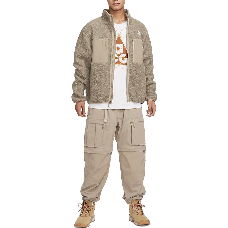 Nike ACG Fleece Tops Men’s Khaki Stand Collar Moderate