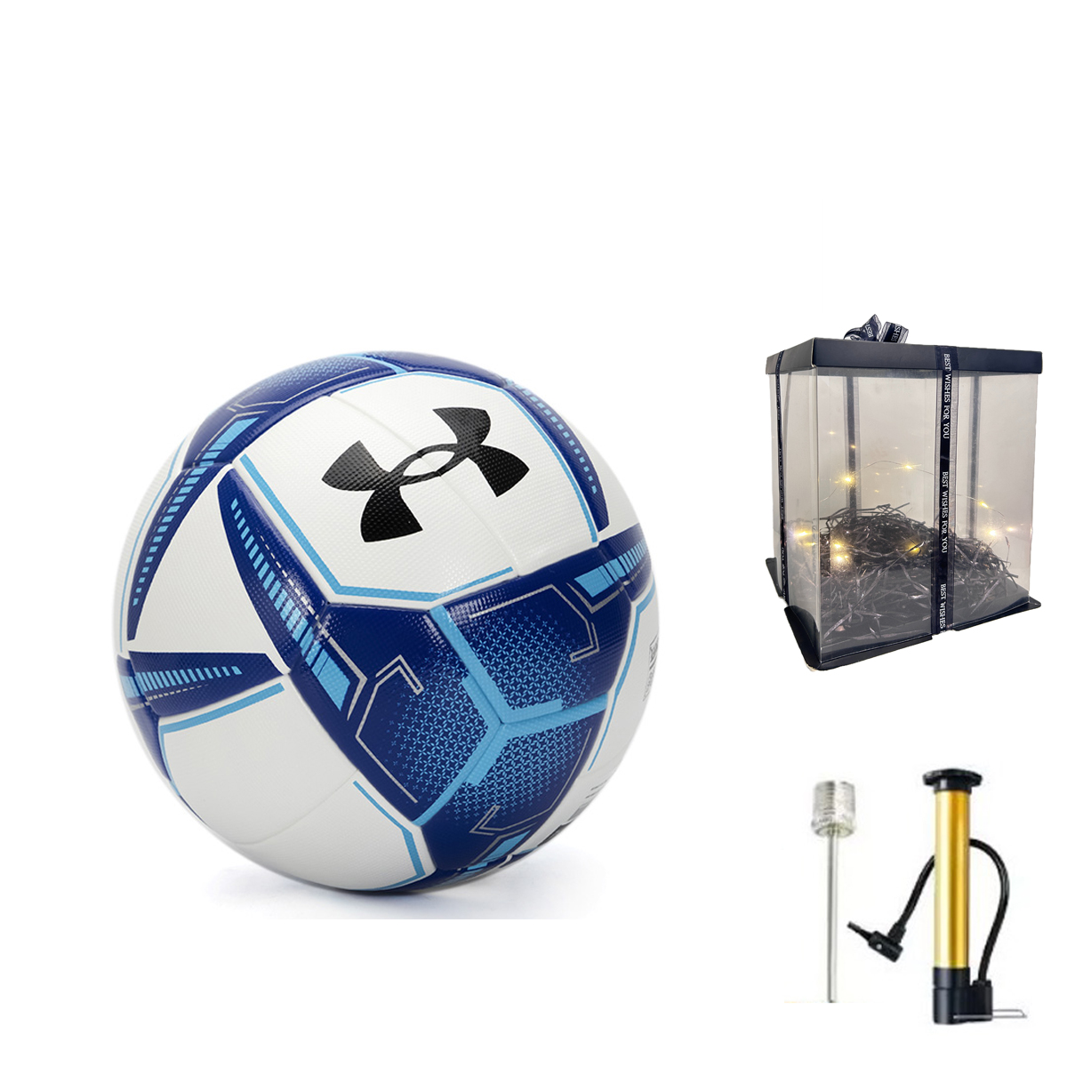 Under Armour Size 5 Soccer Ball Machine Stitched Soccer Ball Unisex White Blue