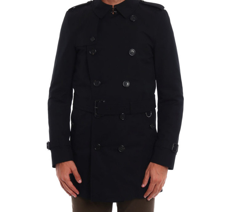 Мужской тренч Burberry Double-Breasted Trench (черный) — фото 4