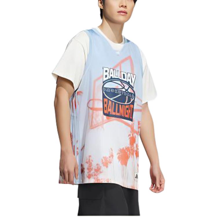 Adidas SS24 Basketball Jersey Men’s Pink Blue