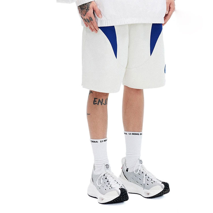 Li Ning Sports Shorts Men’s Ecru Shadow Purple Blue
