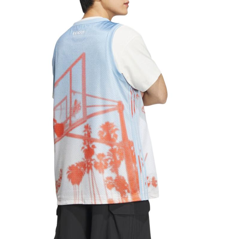 Adidas SS24 Basketball Jersey Men’s Pink Blue