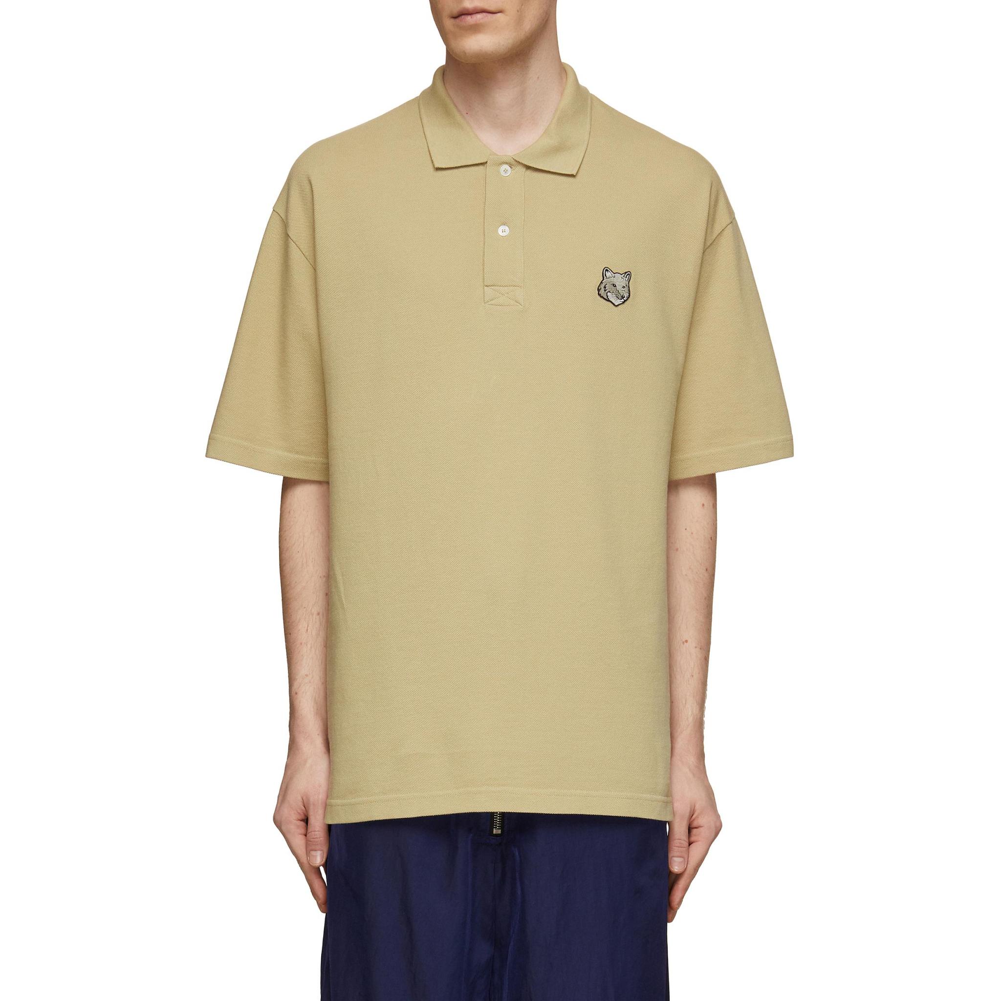 Мужское поло Maison Kitsune SS24 PoloPolo (шалфейно-зеленый) — фото 4